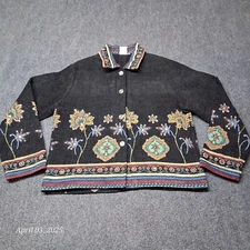 Parsley and Sage Jacket Top Coatigan Women Size Large Black