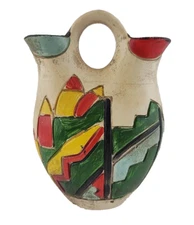 Vtg 5.5" Native American Wedding Pitcher Double Spouted  Pottery Vase
