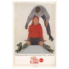 1964 Coca Cola: Things Go Smoother Roller Skating Vintage Print Ad