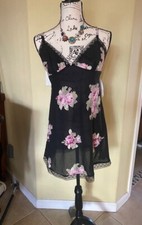New Oscar de la Renta Slipdress Chemise Lingerie Black Size Small