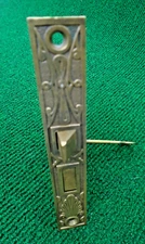 EASTLAKE DESIGN BRASS FACE MORTISE LOCK w/KEY FULLY RESTORED CIRCA 1885 (19668)