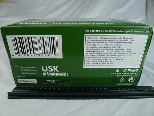 Model tractor Crew Agricultural USK Fendt 313 Vario Bale Grapple 1:32 diecast - Picture 5 of 17