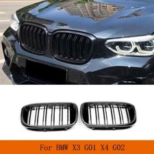 Carbon Double Slat Front Grilles Kidney Grill for BMW X3 G01 G08 X4 G02 2018-22