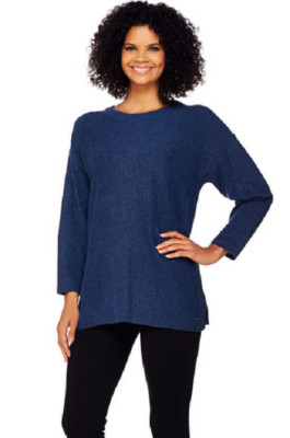 ASOS DESIGN - Pull en maille de coton mélangé avec col ouvert - Bleu