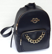 Love Moschino Heart-chain BackPack Black Brand NEW AUTHENTIC