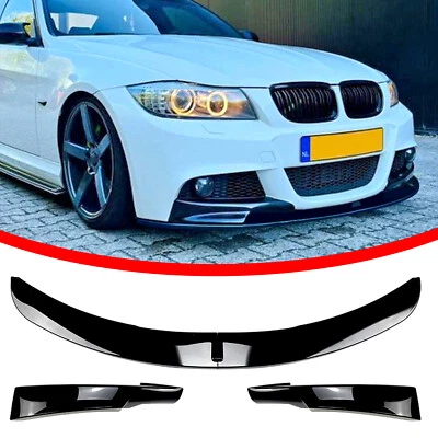 SPOILER AVANT LÈVRE TASSE NOIR BRILLANT POUR BMW 3 SERIES M-SPORT E90 E91 LCI