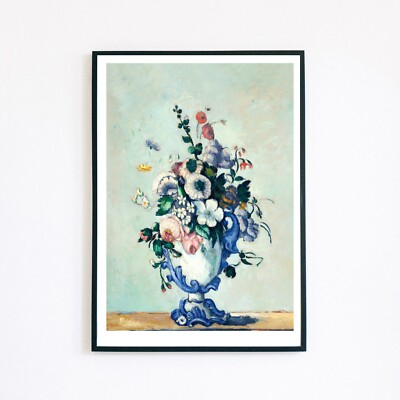1876 Rococo Vase Still Life Painting Illustration A5 Home Decor Wall Art Print 