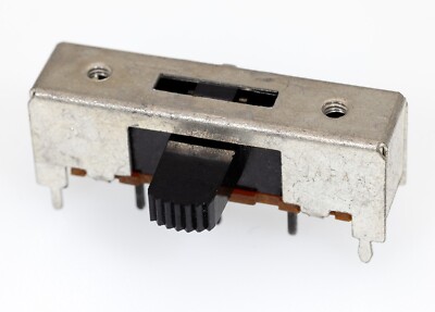 162163 2612F, 3-Position DP3T PCB/Panel Mount Right Angle Slide Switch Black