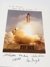 Space Shuttle STS-7 crew signed autographs with Sally Ride, R. Crippen and other