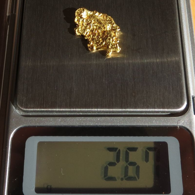 GRANDE Pepita NATURALE Oro 22 Kt 2,67 grammi 20x13 provenienza