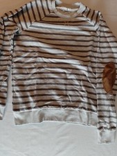 Men's Jumper Primark Size L Striped Grey 18752