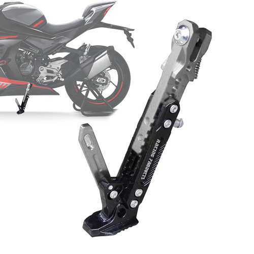 Universal Adjustable Aluminum Alloy Motorcycle Side Stands Kickstand Silver - Picture 5 of 6
