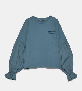 zara sweater with puff sleeves