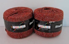 2 Balls S. Charles Stella Yarn #14 Sunspot Rust Silk/ Lurex Tahki #4 25g