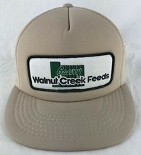 Gurney Walnut Creek Feed SnapBack Trucker Mesh Hat Beige Pennant Winner Vintage
