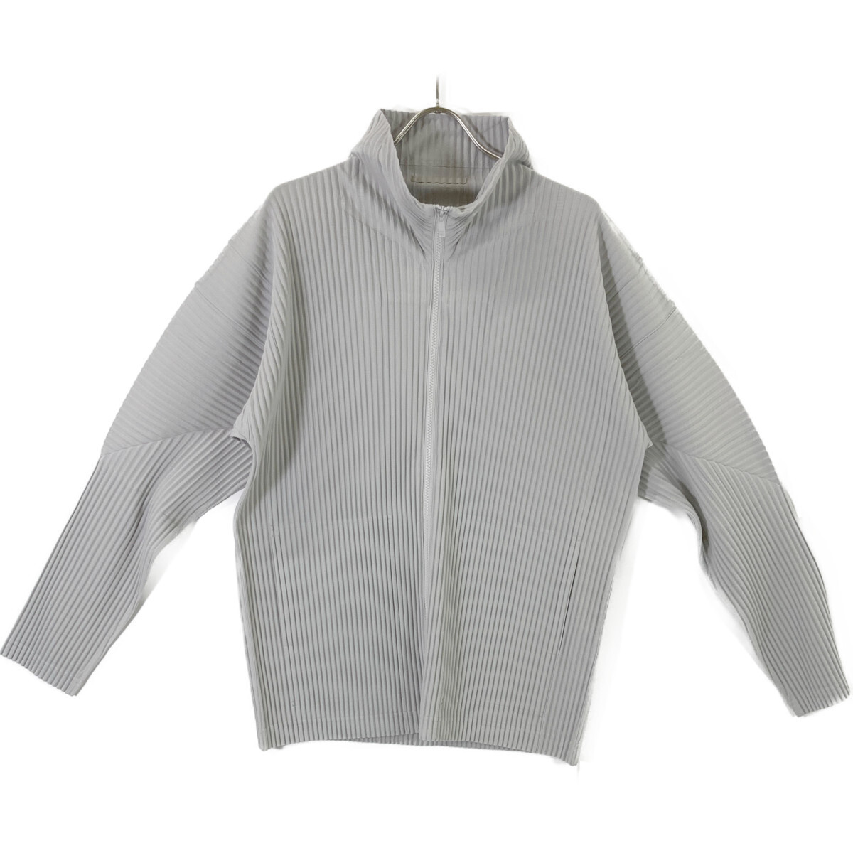 HOMME PLISSE ISSEY MIYAKE HP55JL440 BASICS Light Grey Zip Blouson  
