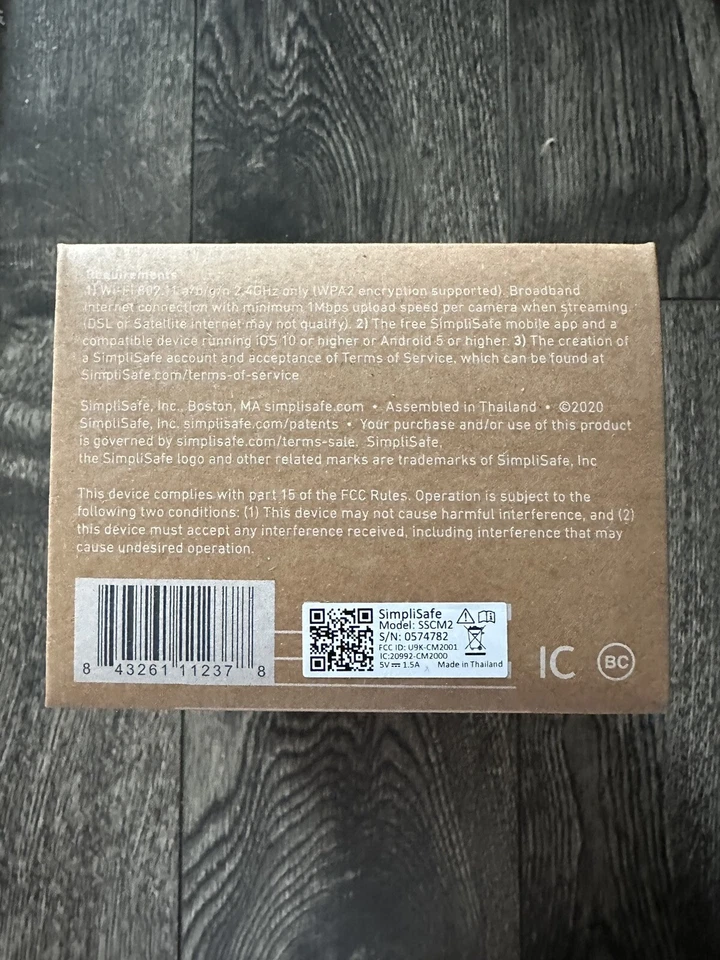 Simplisafe Simplicam 1080p Indoor Security Camera Black SSCM2 - Image 2 of 2