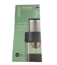 NEW SOMA Brew Bottle Hot Or Cold Coffee Tea Cold Brew Double Wall Glass 12oz NIB