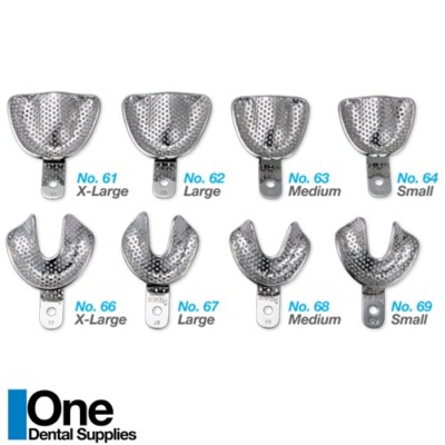Dental Impression Perf Lock Edentulous Trays  Stainless Steel