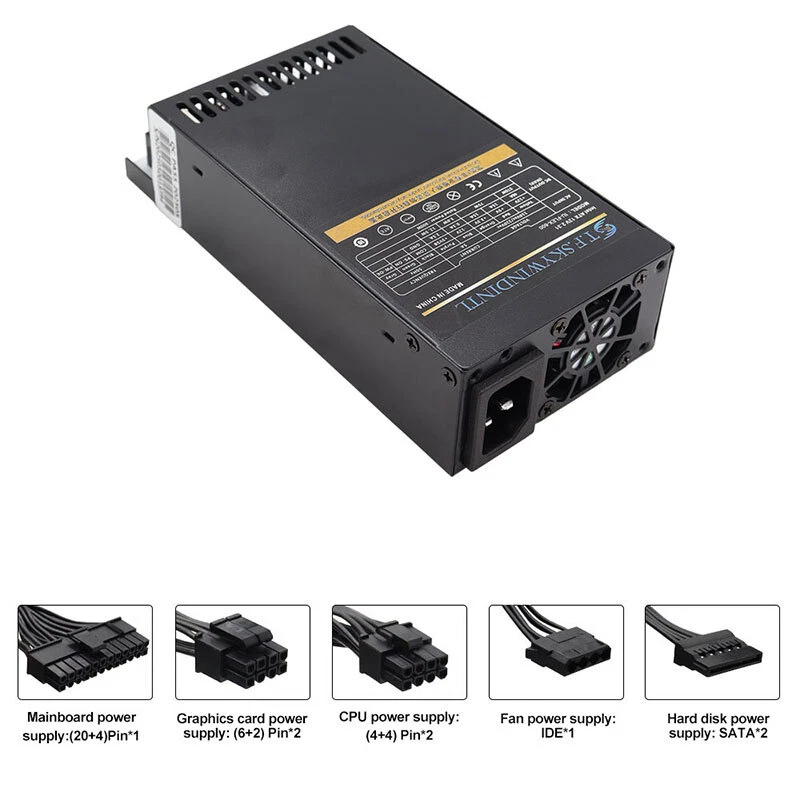 600 Watt Full Modular Flex ATX Power Supply Small 1U Computer PSU Dual CPU - image 3 of 4