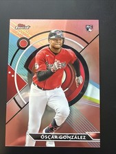 Oscar Gonzalez RC Rose Gold Refractor 33/75 - 2023 Topps Finest #38
