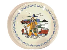 Vintage Figgjo Flint Norway Torskefiske Cabinet Plate Gerd Design