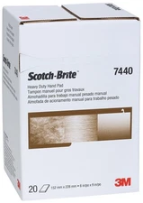 3M Scotch-Brite Heavy Duty Hand Pad 7440, 6 in x 9 in, Pack of 20, Aluminum...