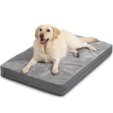 Waterproof Dog Beds Large Medium Sized Dog, Orthopedic Washable Crate Pad 36 Inc