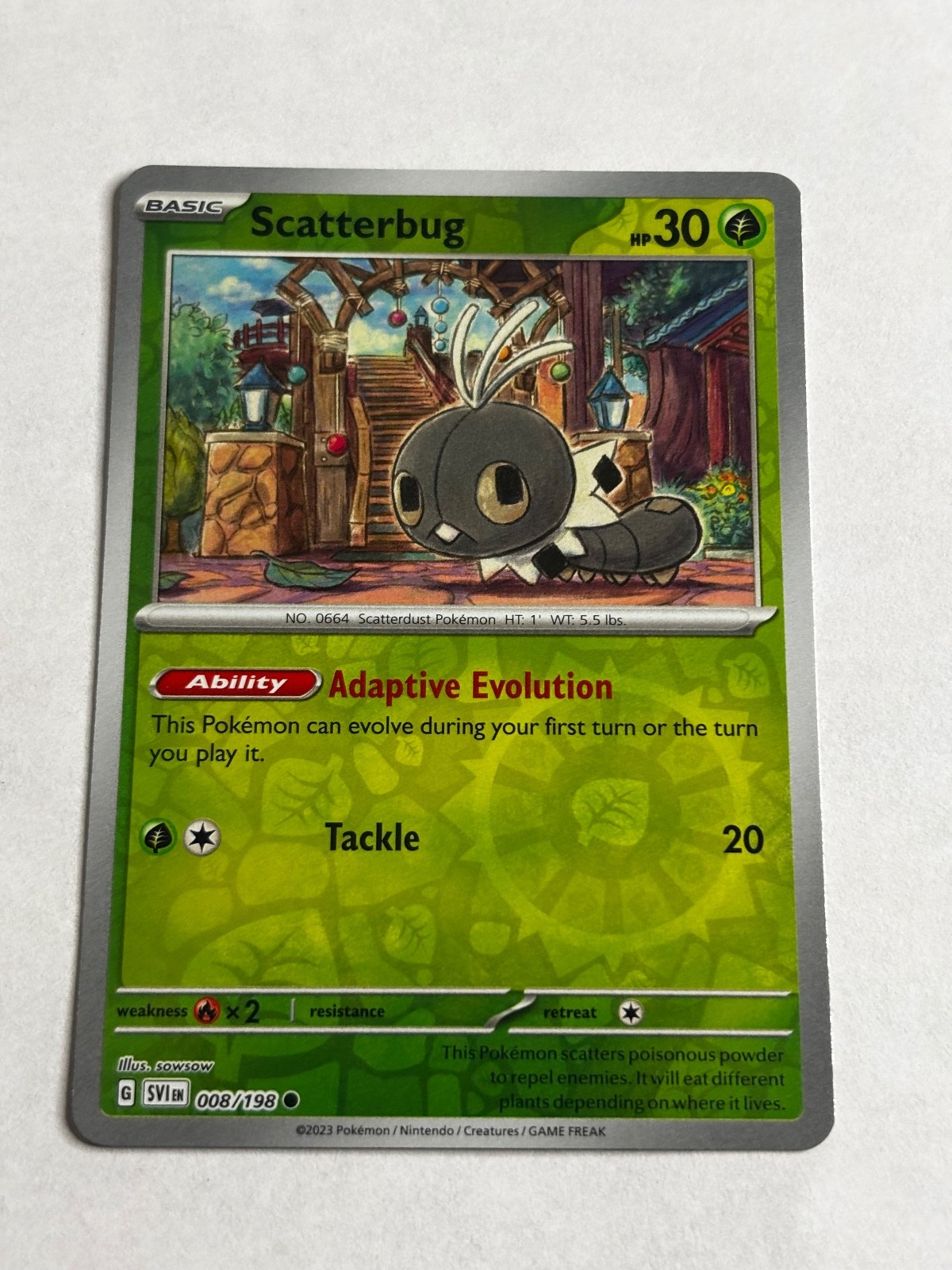 Scatterbug Reverse Holo Common SV01: Scarlet & Violet Base Set 008/198 NM