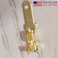 50-1000pcs Non-insulated Brass Male Crimp Wire Connectors 2.8mm Spade Terminals