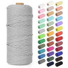Natural Cotton Macrame Cord 3mm 328 Feet Twisted Rope