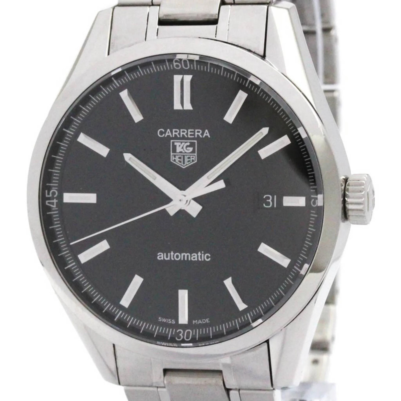 TAG HEUER Carrera Calibre 5 Steel Automatic Mens Watch WV211B Polished BF587344