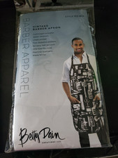 Betty Dain Vintage Barber Apron Style 172-BLK, BRAND NEW IN PKG Black/White
