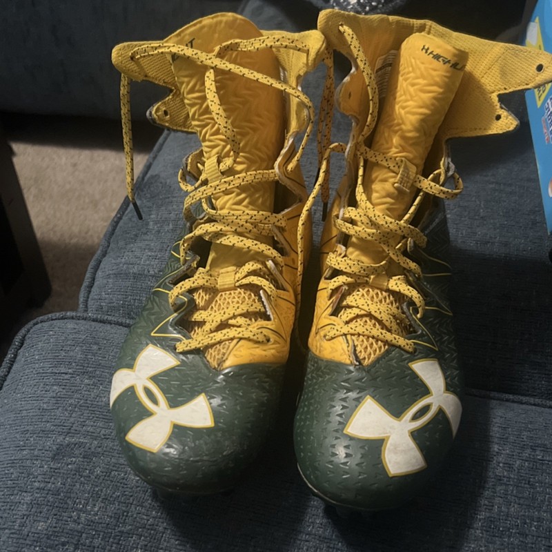 Under Armour Highlight Football Cleats Green Yellow Size 10 Medium 1296893-317