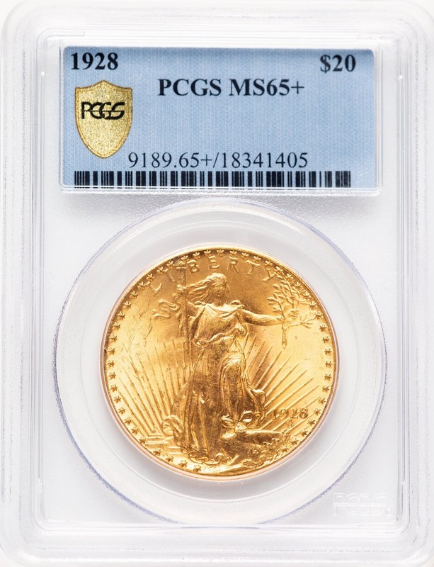 1928 $20 Saint-Gaudens Double Eagle PCGS MS65+