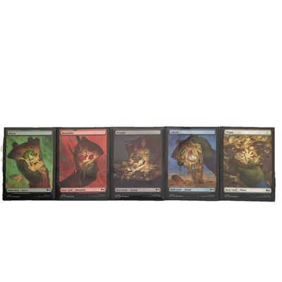 MTGカードセット MTG: Set of full art pizza land: Forest, Mountain, Swamp, Island