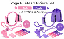 13PCS Yoga Pilates Set Ring Ball Resistance Bands Home Workout Fitness Kit