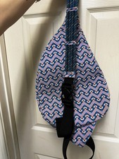 NWT Kavu Lavender Violet Jewel Chevron Beach Backpack Crossbody Sling Bag Purse