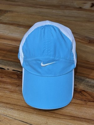 Nike Featherlight Tailwind Hat Blue White Dri Fit 7 Panel Running Vintage