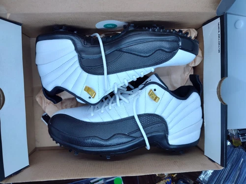 Air Jordan XII 12 Low Golf Shoes Taxi White Black DH4120 100 Mens Size 7.5 Nike