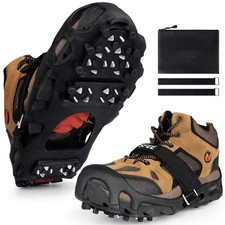 Crampons Ice Cleats for Shoes and Boots, 28 Snow Shoe Spikes Ultra-Grip Ice C...