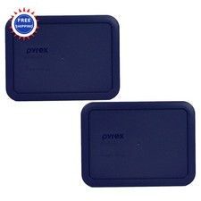 Pyrex 7210-PC 3-Cup Blue Food Storage Replacement Lid 2-Pack - Made in the USA