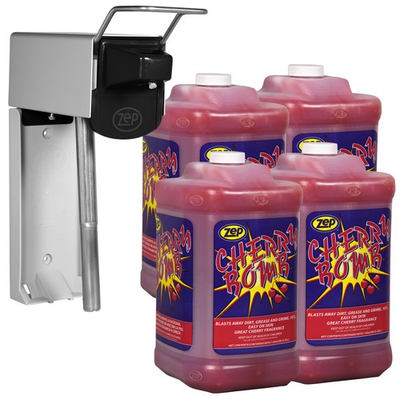 #ad Zep Cherry Bomb Hand Cleaner and Zep D 4000 Hand Soap Dispenser $169.99