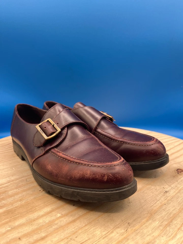 Mocasín Rockport para mujer talla 7,5 M cuero rojo correa monje W 8563 P7 punta redonda Foto 3 de 4