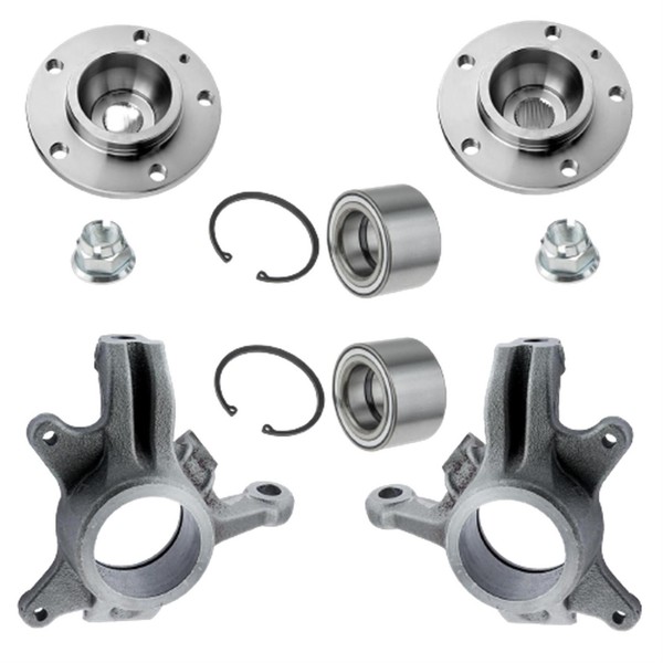 2 Achsschenkel Vorne FüR Nissan Interstar Und 2 Radlager Und 2 Radnabe Bis 2007-image