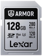 128GB Armor Silver PRO SDXC UHS-II V60 Memory Card 280MB/s for 6K UHD