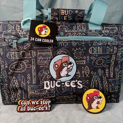 New Buc-ees Travel Soft Cooler Bag 24 CANS Bucees Embroidered w/ 2 Iron On Patch