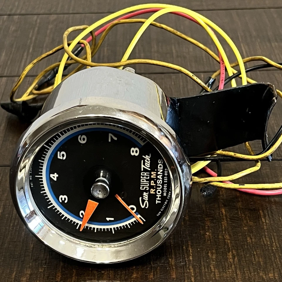 Tacómetro vintage Sun Super Tach Blueline 8K 8000 RPM SST-802 #S1 Foto 3 de 4
