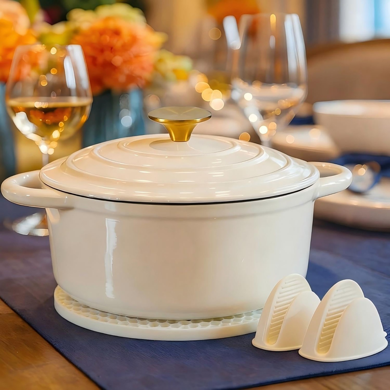 Bräter emaille Gusseisen Topf Schmortopf mit Deckel 22/24/26 für Backen Schmoren