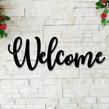 Metal Welcome Letters Sign, Modern Metal Welcome Word Wall Decor Signs for Front